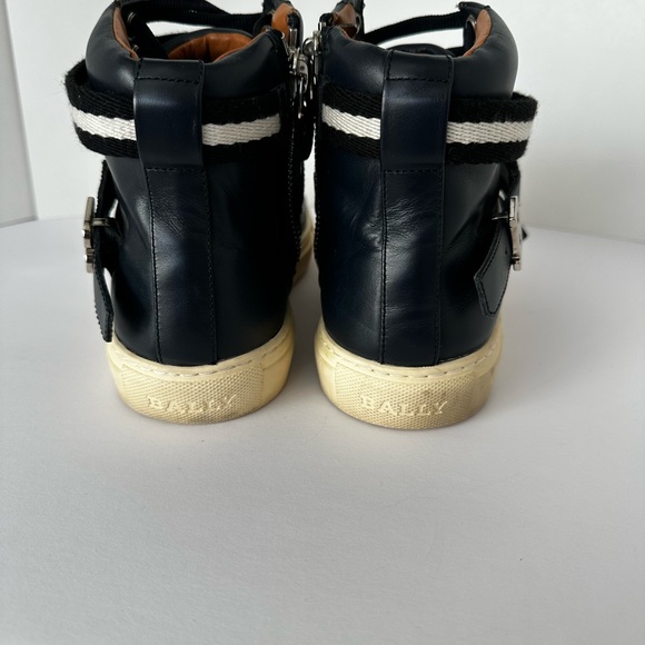 BALLY - “HEILMAR” TSP 100 Black High Top Logo Sneakers - 10.5D